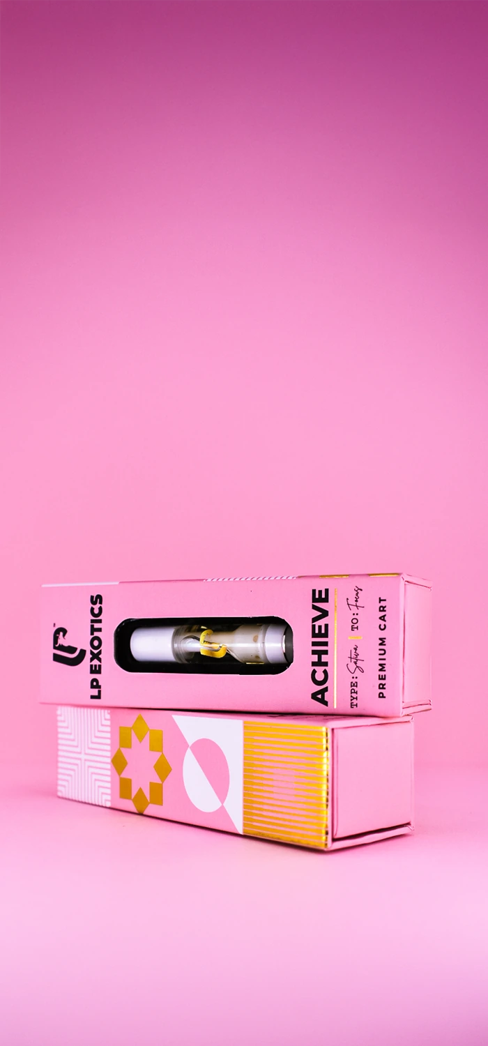 Pink LP Achieve 510 cartridge in its original window packaging