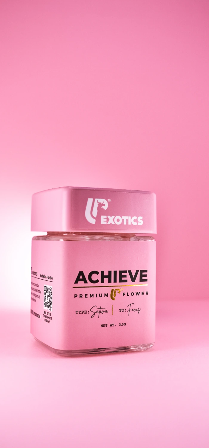 Pink LP Achieve flower jar