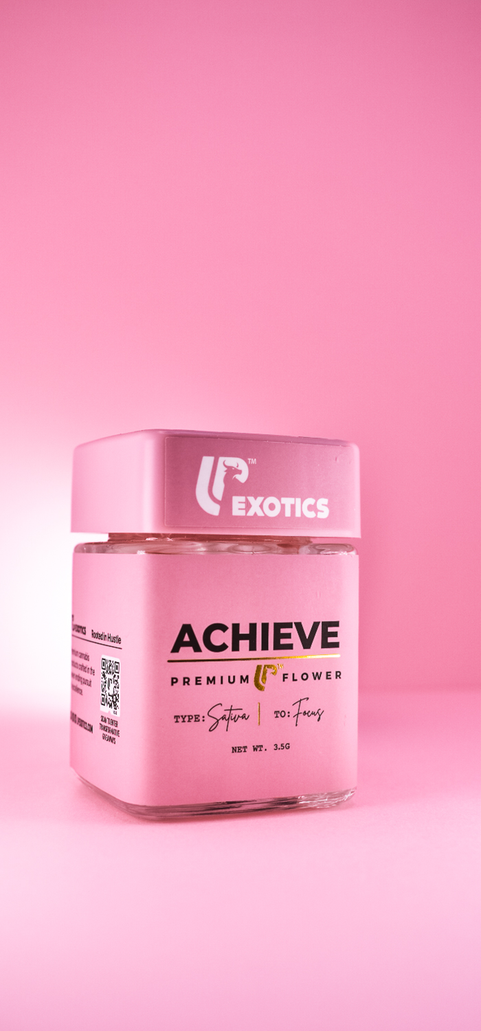 Pink LP Achieve flower jar